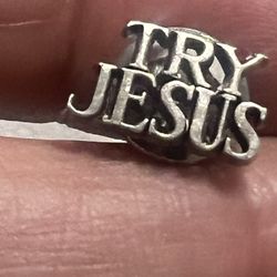 Tiffany &Co Sterling Silver Try Jesus  Pin 