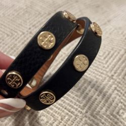 Tory Burch Wrap Logo Bracelet Black 