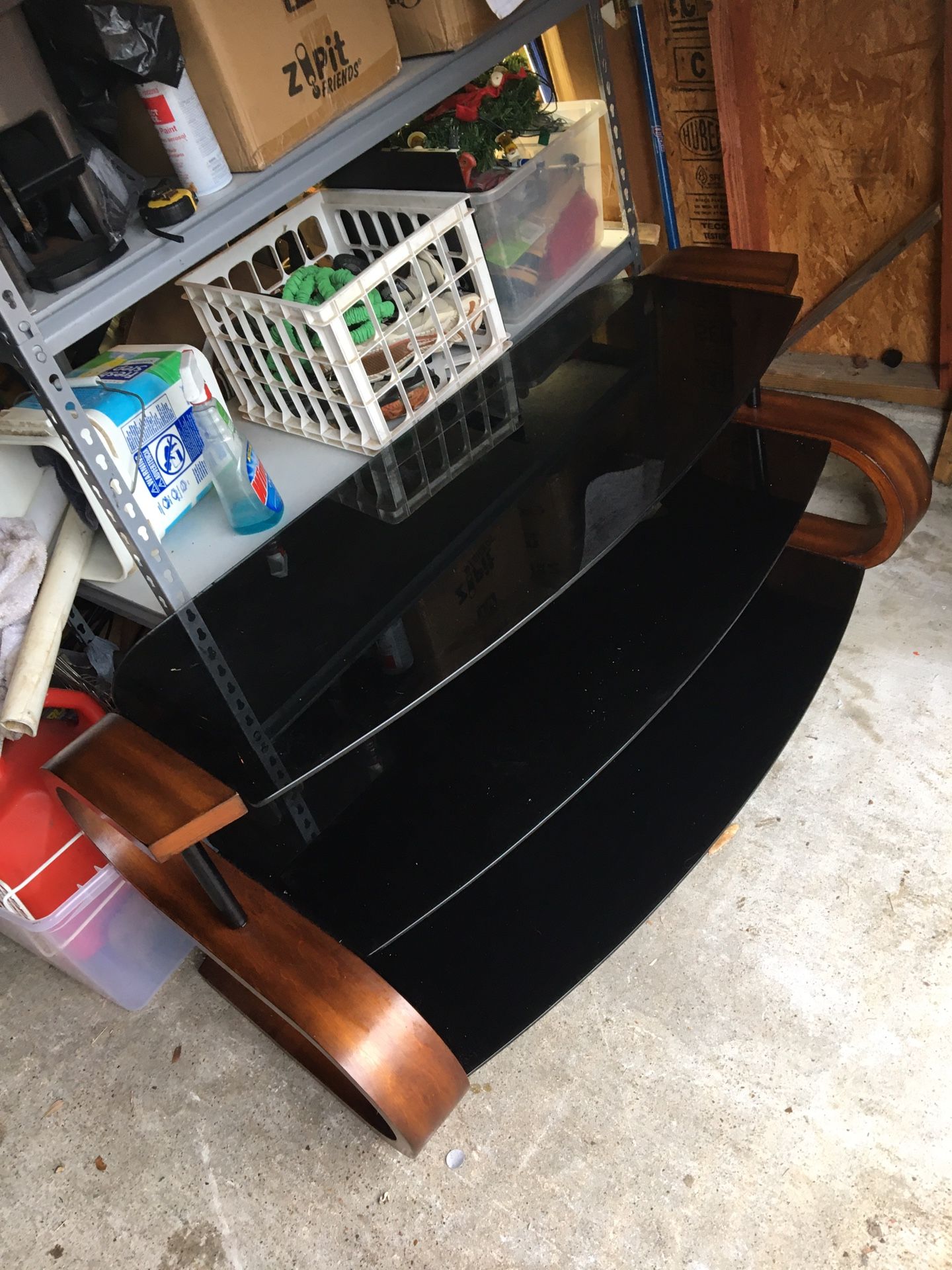 52” tv stand 3 glass shelves