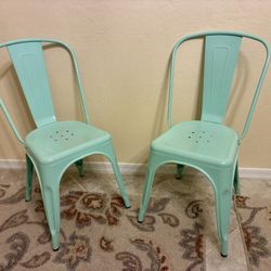 Aqua farmhouse dining chairs