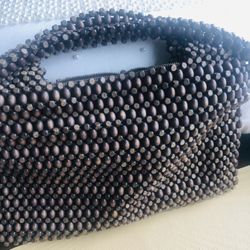 Vintage  Hand Beaded  Clutch  Purse 10 inches  Wide  6 inches Deep  Made In Czech  