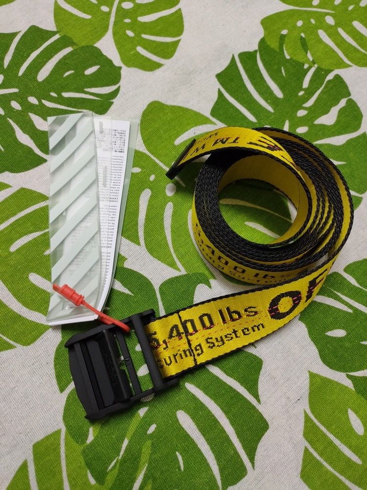 Off-White Nylon Industrial Yellow Belt