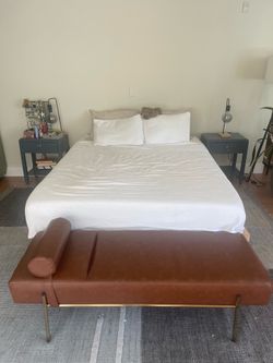 Queen Bedframe with mattress for sale