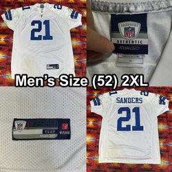 VINTAGE Reebok Dallas Cowboys White Jersey Men’s Size 52 2XL Deion Sanders NFL
