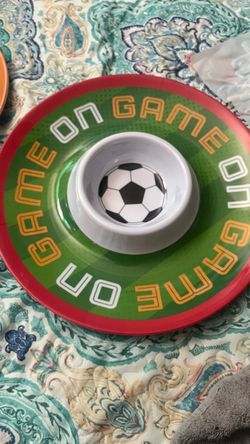 Soccer serving tray