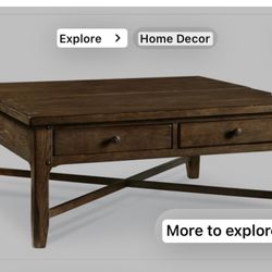 Large Wood Heavy Large Coffee Table 