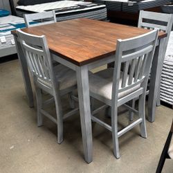 $499 Rustic Pub Dining Set – Compact, Sturdy, and Stunning