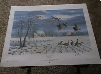 "Seasons Past" By Guy Crittenden Signed & Numbered 51/2000 Eleventh Annual Ducks Unlimited Print  1994 Central Coca-Cola Bottling Company