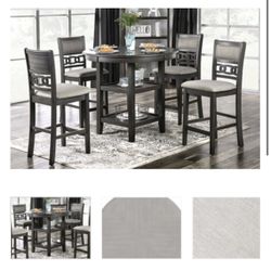 Gray Counter Height Dining Table Set