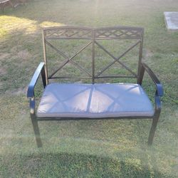 Outdoor Metal Bench With Cushion