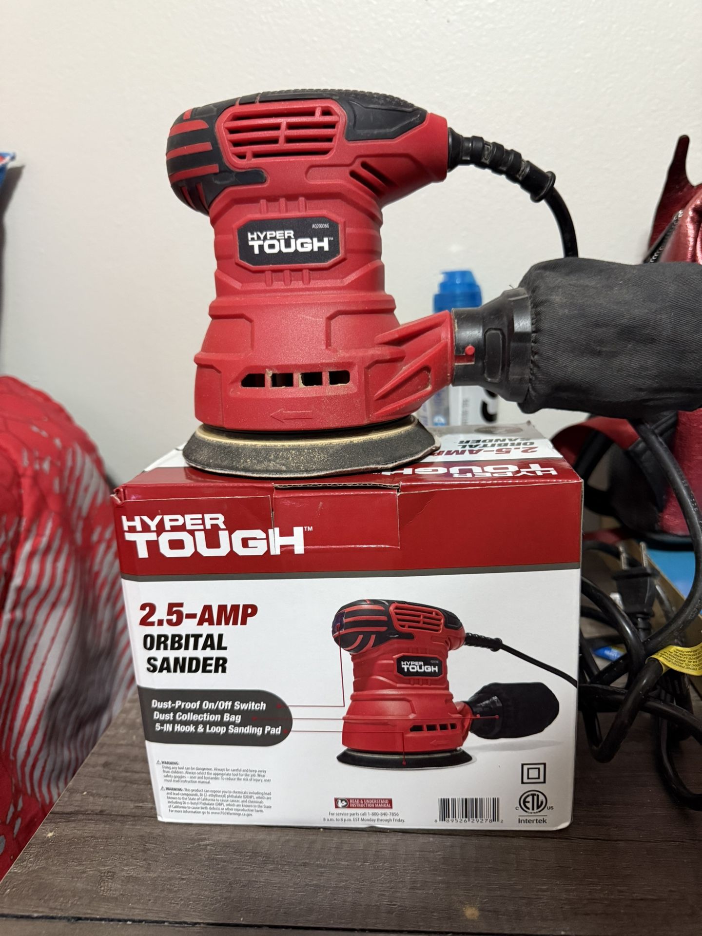 Hyper Tough 2.5-Amp 5β Orbital Sander + 20+ Sanding Sheets