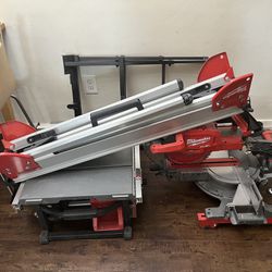 Milwaukee Table Saw And Miter Saw W/ Stands 