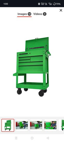 U.S. GENERAL 30 in., 5-Drawer Mechanics Cart, Green