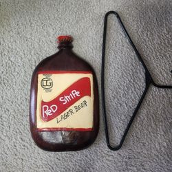 Beer Sign Wooden Red Stripe 