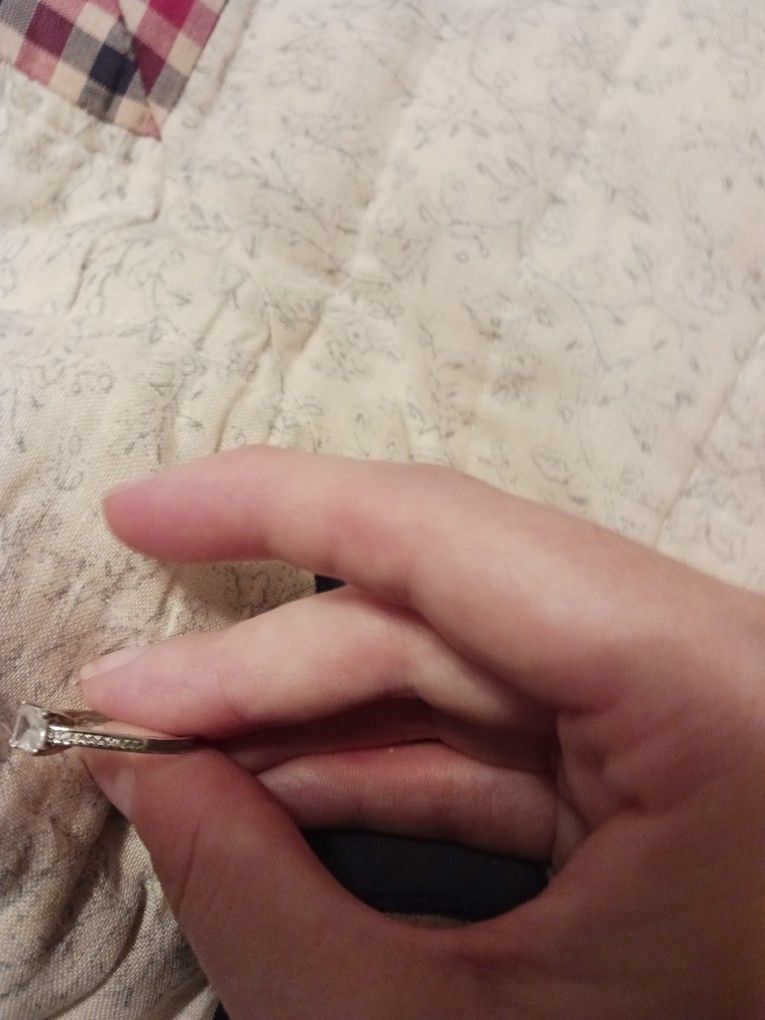 Sterling Silver With Simulated Diamond