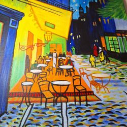 Vincent Van Gogh Café Terrace At Night Copy Hand Painted On Canvas