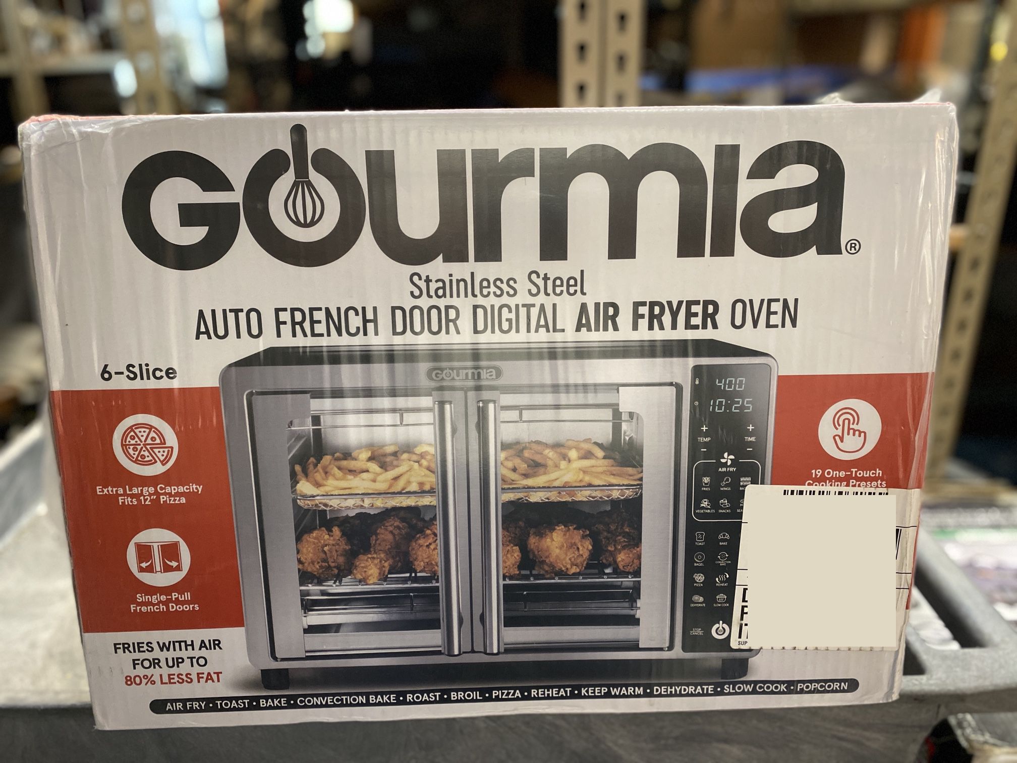 New Gourmia 6-Slice French Door Digital Air Fryer Oven