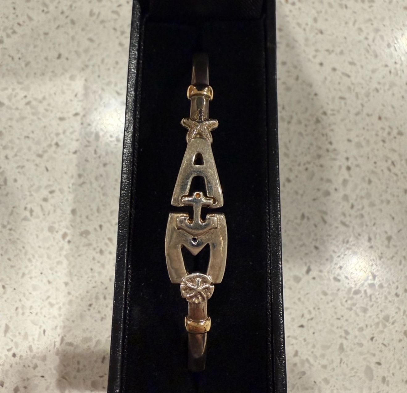 14k Gold And Sterling 925 Anna Maria Island Bangle Bracelet