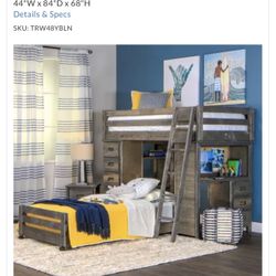 Twin Loft Bunk Bed With Matching Dresser