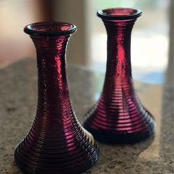 Vintage glass candle holders