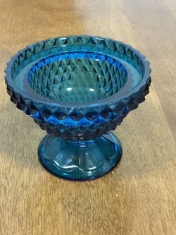 Blue hobnail small vintage glassware piece