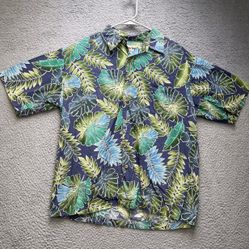 Cooke Street Hawaiian Shirt Mens Large Button Up Monstera Aloha Short Sleeve
