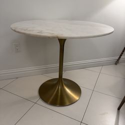 35” Marble Top Dining Table