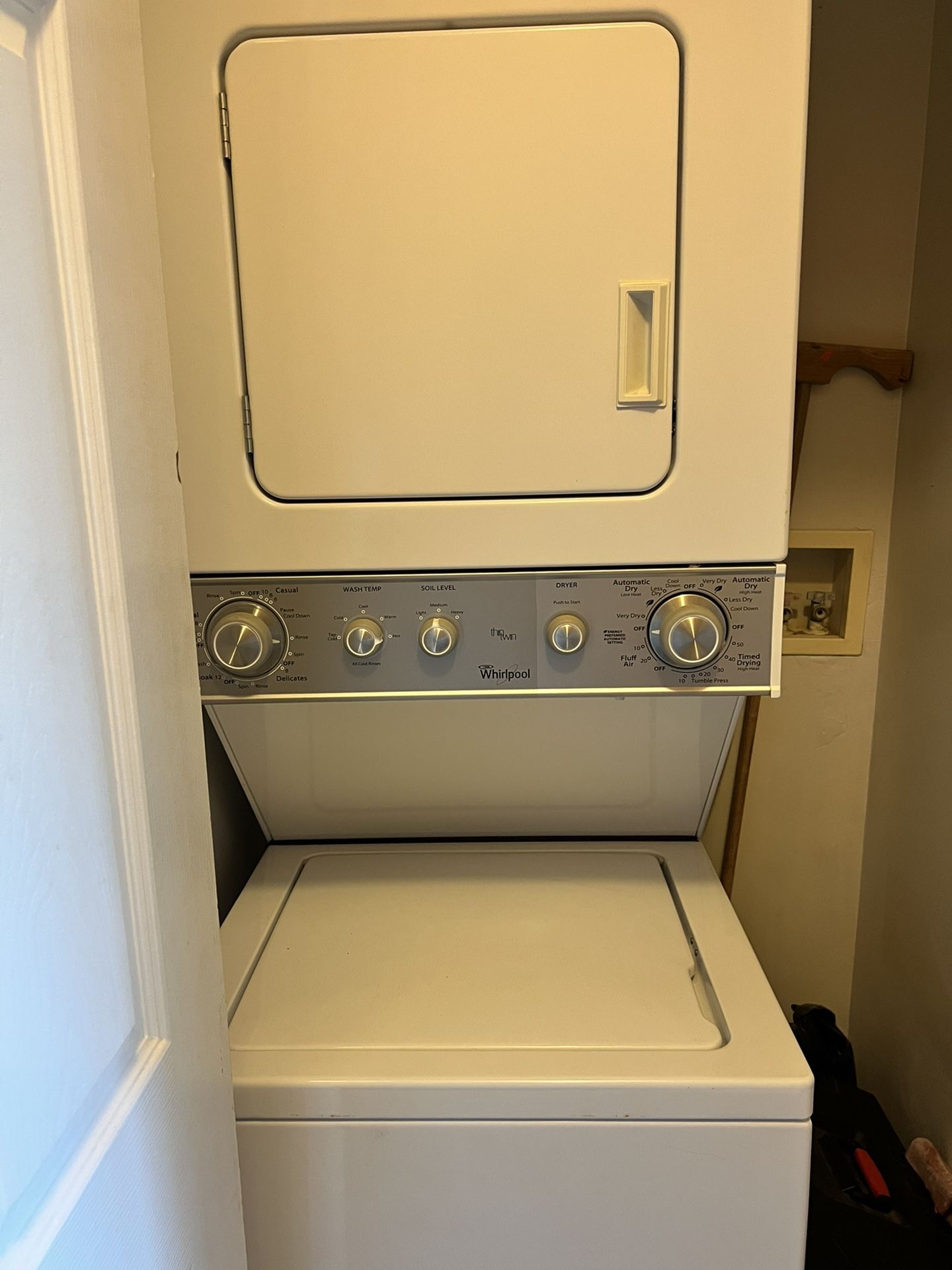 whirlpool thin twin stacked washer and dryer