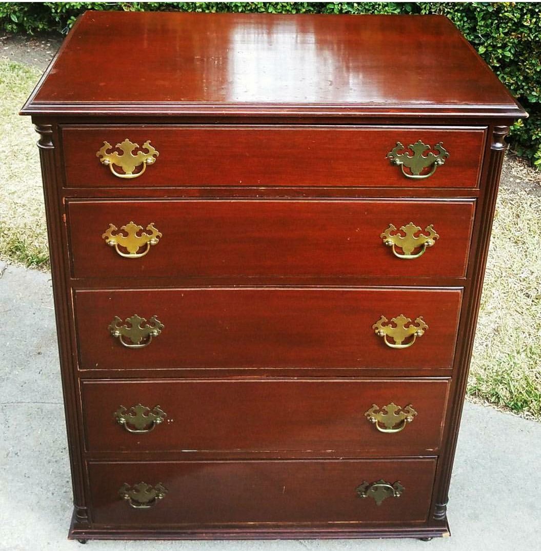 WOOD DRESSER VINTAGE TALL ORIGINAL THOMASVILLE CHEST CAJONERA CAJONERA GABETERA DE MADERA