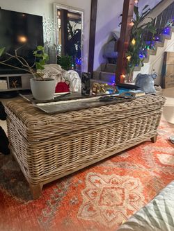 Wicker chest/coffee table