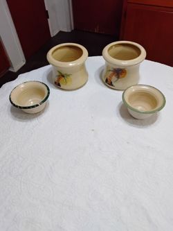Ceramic Pottery  Palm Tree Design. Dip Chillers.  Both for