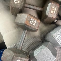 50lb Metal Dumbbells 