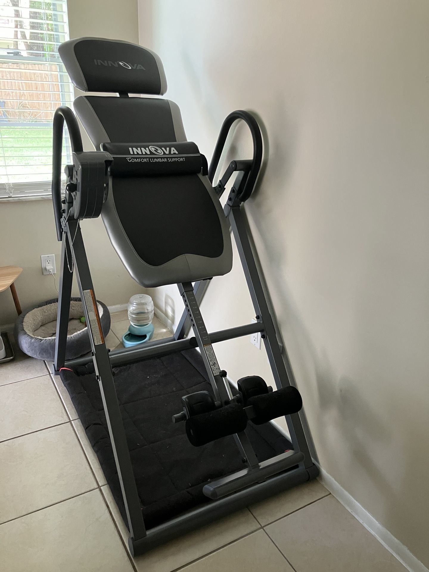 Inversion Table with Adjustable Headrest, Reversible Ankle Holders