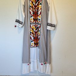 Egyptian Dresses Red, Brown And Blue stripes $75 Each 54” L 23” Chest Tunic Muslim Caftan Cotton