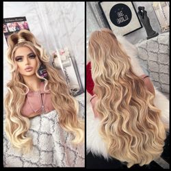 Human Hair Blended Lace Front Wig 