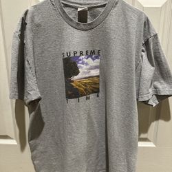 Supreme “Supreme Time” T Shirt, Grey - Size XL - SS20 Collection