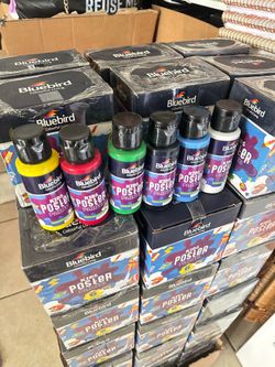 bluebird kids poster paints 6 shades BUNDLE LOT OF 30 BOXES OF PAINT for $35