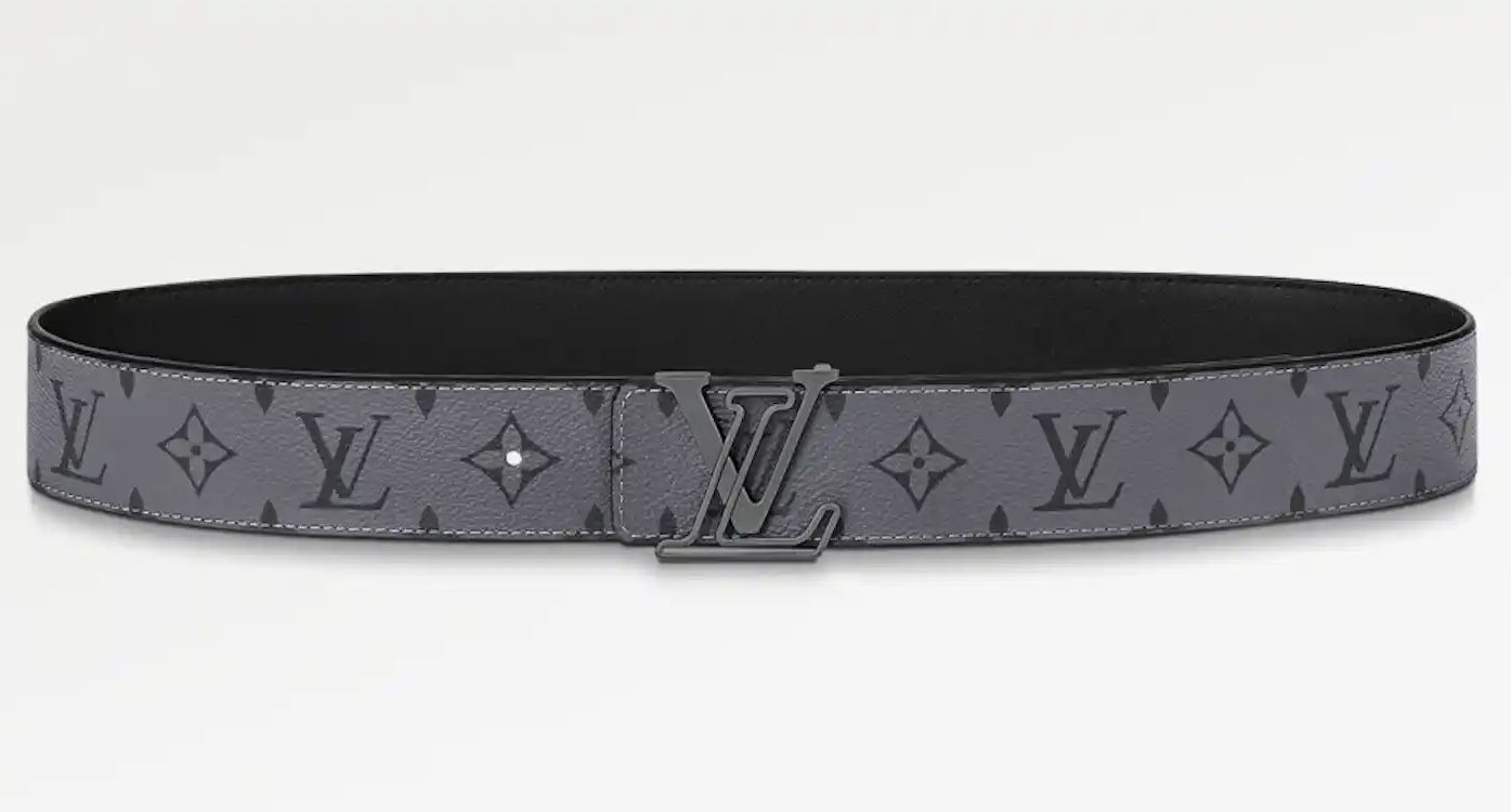 LV Monogram Louis Vuitton Belt Gray
