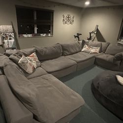 LARGE Feather Down Cushion Couch, Seats Up To 12 Ppl