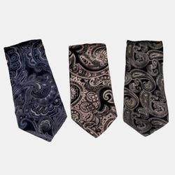 3 Donald Trump Signature Silk Ties Paisley Lot – Business Formal Wedding/luxury 