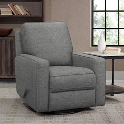 True Innovations Maine Fabric Swivel Glide Recliner
