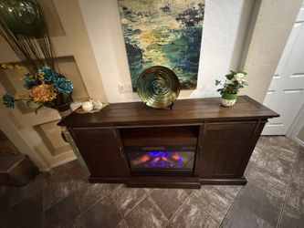 Large Fireplace /tv Stand 5 Colors Of Flames 78” Inch Long