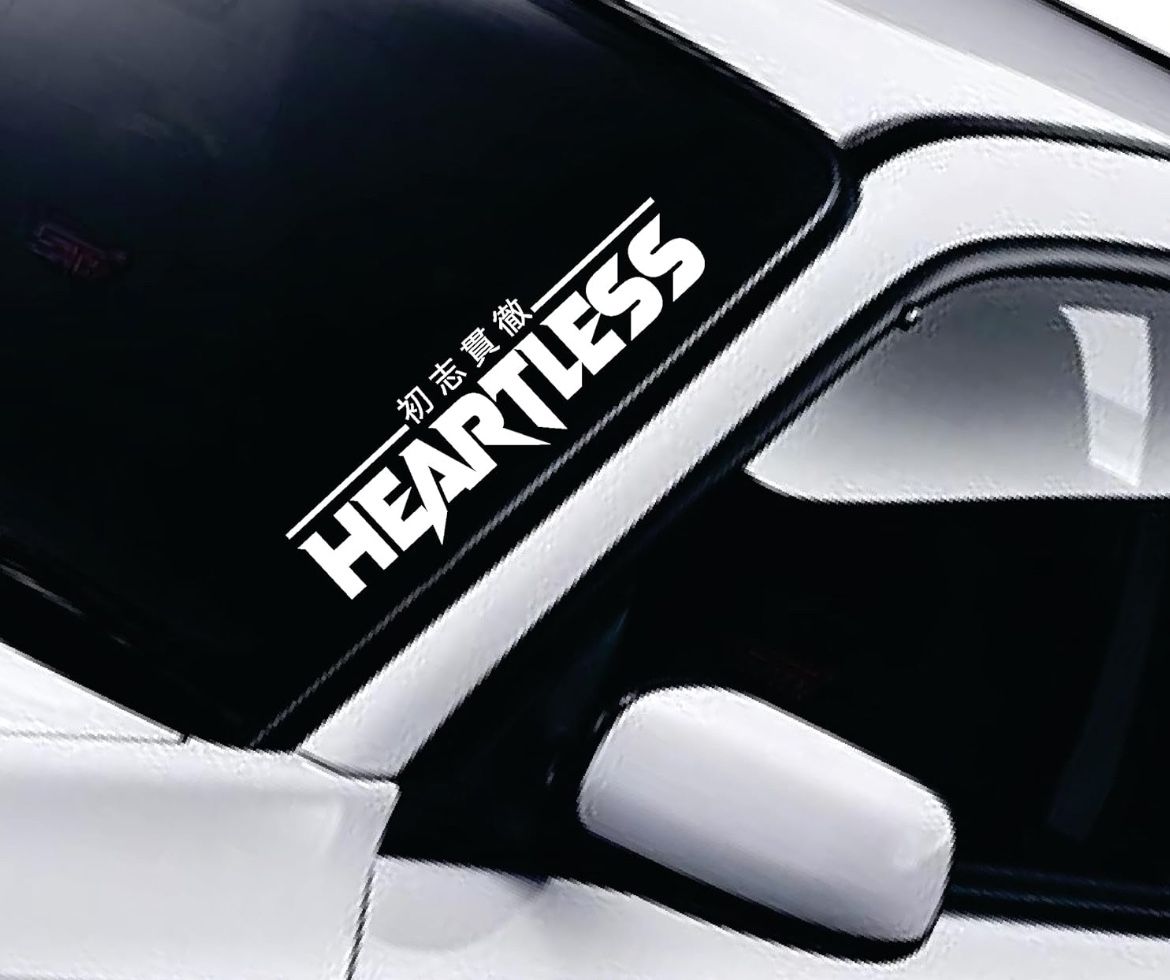Heartless JDM Car Decal Sticker Banner Vinyl Windshield Window