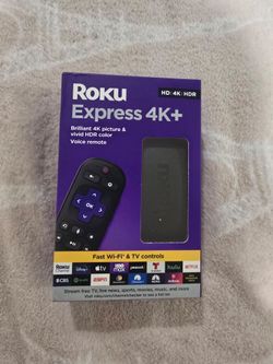 💥New Roku Express 4K+ | Streaming Player HD/4K/HDR with Roku Voice Remote with TV Controls ( Resesa Ca)