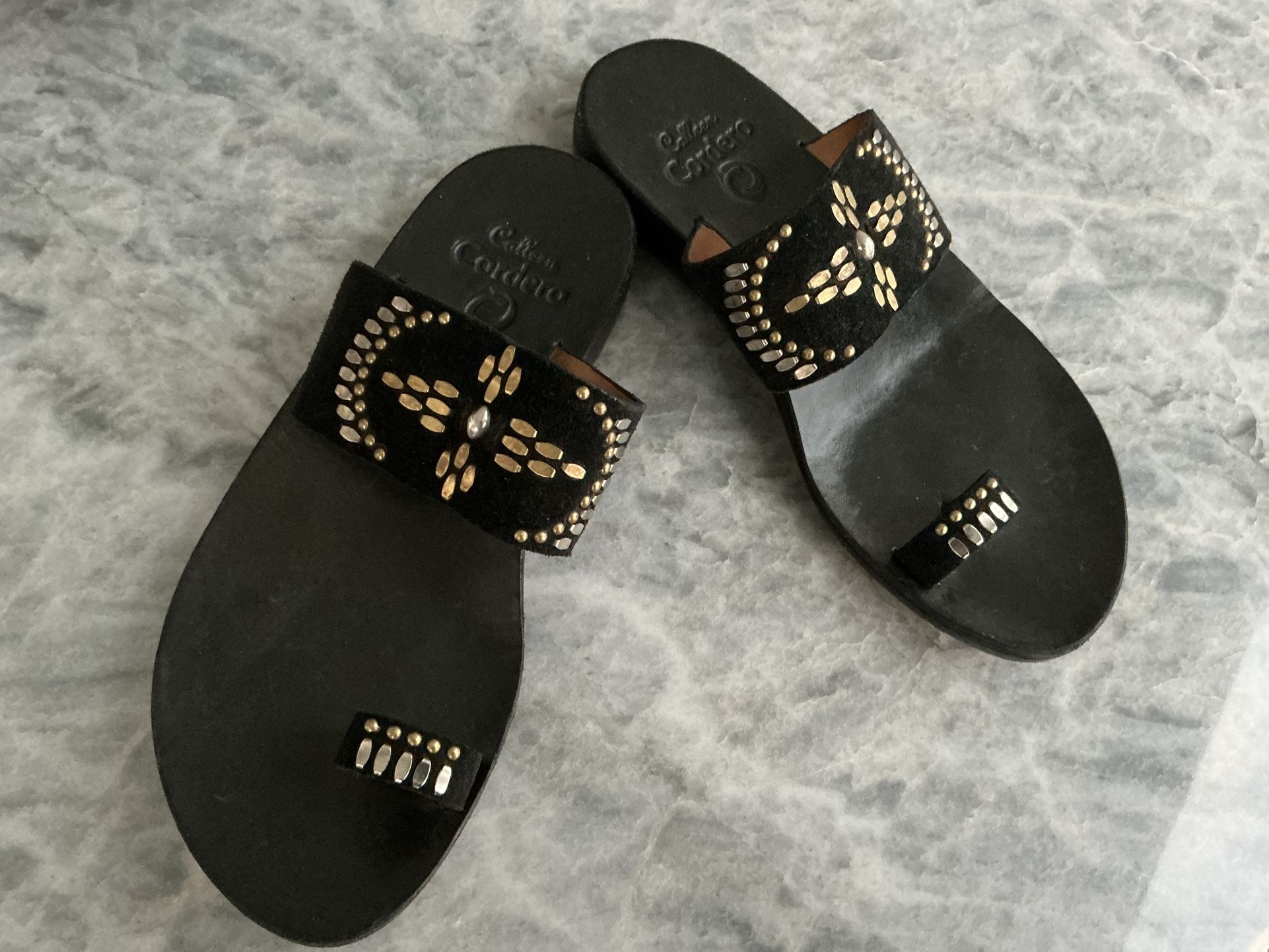 Calleen Cordero Black Suede Sandals