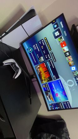 Ps5 slim with PlayStation pulse elite headset and 32 inch monitor