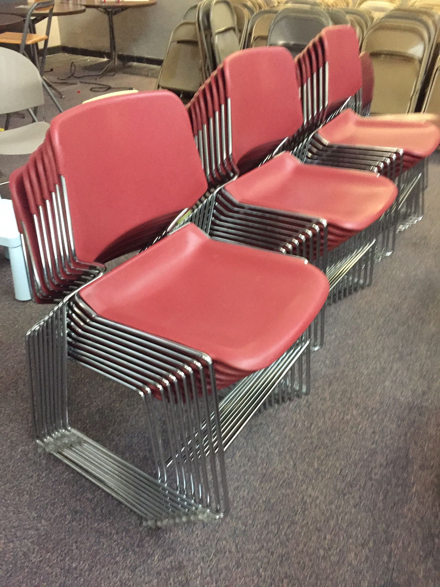 57 Plastic metal chairs