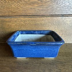 Vintage Japanese Blue Bonsai Pot 