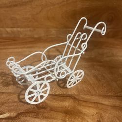 Vintage White Metal Wire Stroller Doll