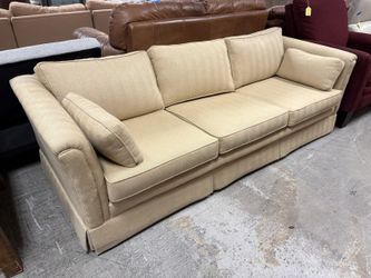 STERLING CUSTOM UPHOLSTERY Flax Chevron Fabric Skirted Sofa